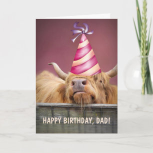 Pour Papa Party Steer Anniversaire Carte de voeux 