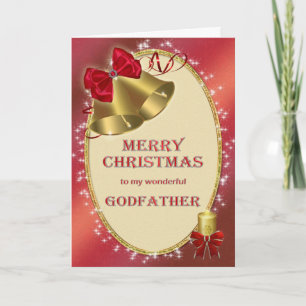 Pour parrain, carte traditionnelle de Noël