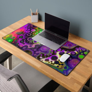 Pour Peinture Style Fluid Art violet, vert, noir