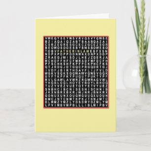 Pour père en droit, Wordsearch carte d'anniversair