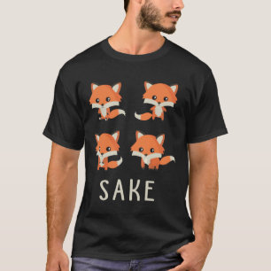 Pour quatre t-shirts de saké Fox Funny 4 renards c