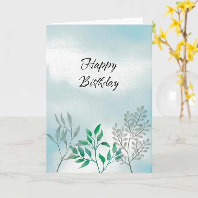 Pour sa carte d'anniversaire classique Plante vert (Fleur jaune)