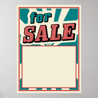 Pour SALE ' style rétro de panneau poster vintage