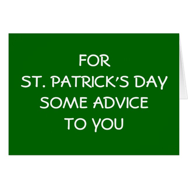 POUR ST. PATRICK'S DAYSOME CONSEILS POUR VOUS (Devant horizontal)