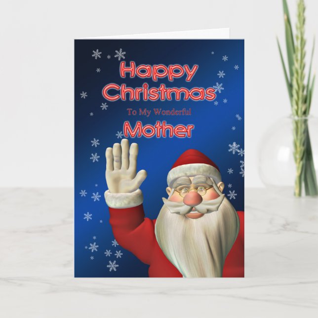 Pour ta mère, un Père Noël agitant une carte de No (Devant)
