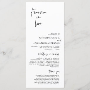 Pour toujours amoureux, programme de mariage minim