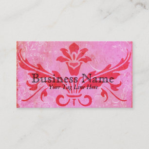 Pour toujours damassé et cartes de visite roses d