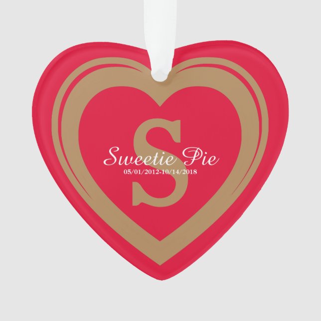 Pour toujours dans mon coeur rouge ornement (devant)