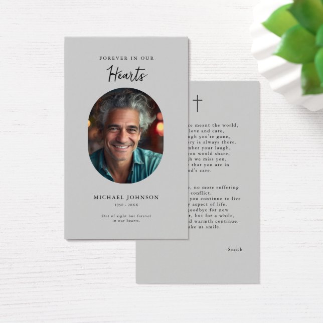 Pour toujours dans nos coeurs Carte de prière funé (Bureau)