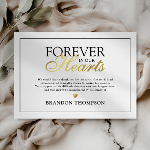 Pour toujours dans nos coeurs Carte de remerciemen