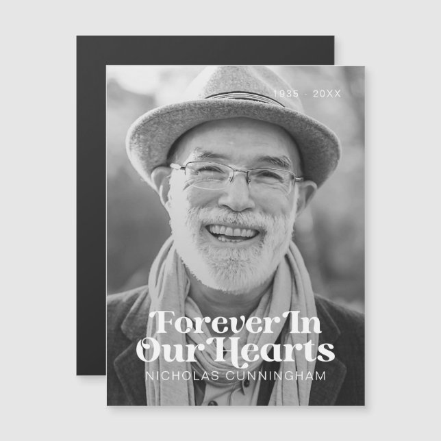 Pour toujours dans nos coeurs Elégante carte photo (Devant / Derrière)