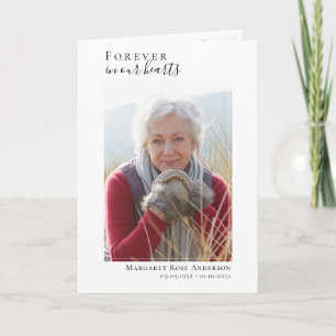 Pour toujours dans nos coeurs Photo Carte Mémorial