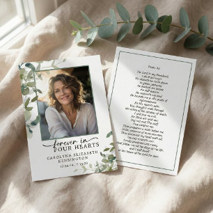 Pour toujours dans nos coeurs Psaume photo carte d