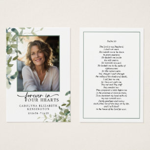 Pour toujours dans nos coeurs Psaume photo carte d