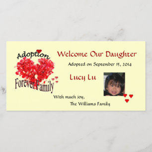 Pour toujours faire-part d'adoption de photo de