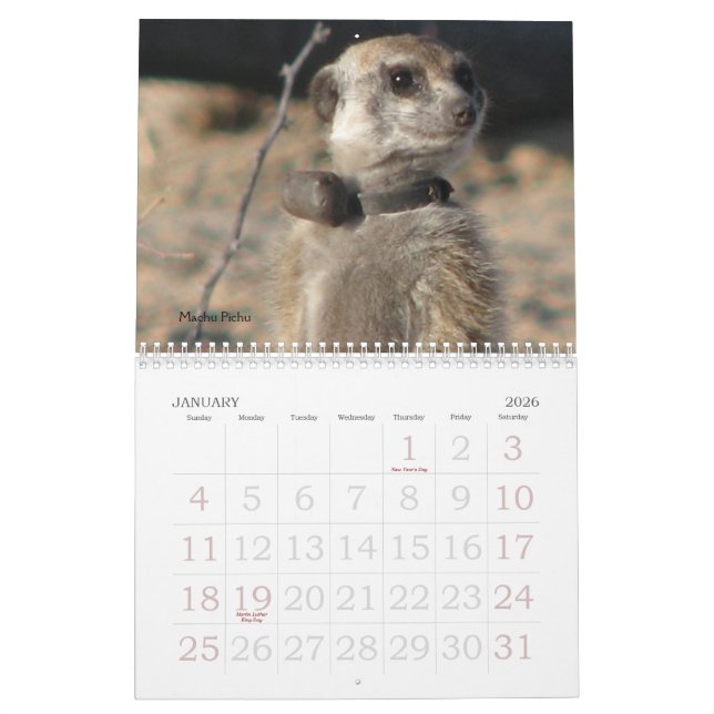 Pour toujours légendes - calendrier (Jan 2026)