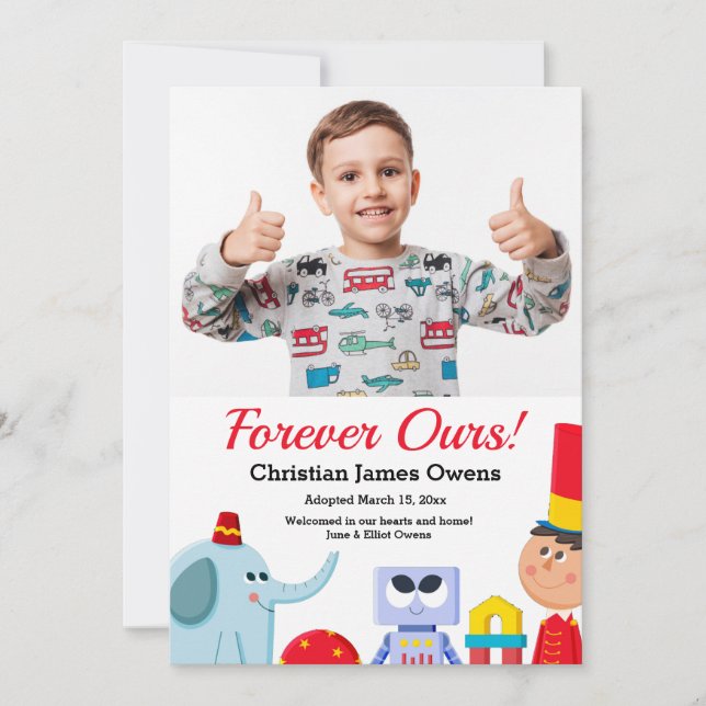 Pour toujours notre adoption photo Faire-part (Devant)