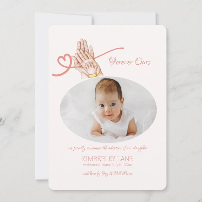 Pour toujours notre Faire-part d'adoption photo (Devant)