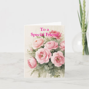 Pour un Ami spécial Rose Red Roses Carte Anniversa