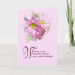 Pour un enseignant, une carte d'anniversaire avec 