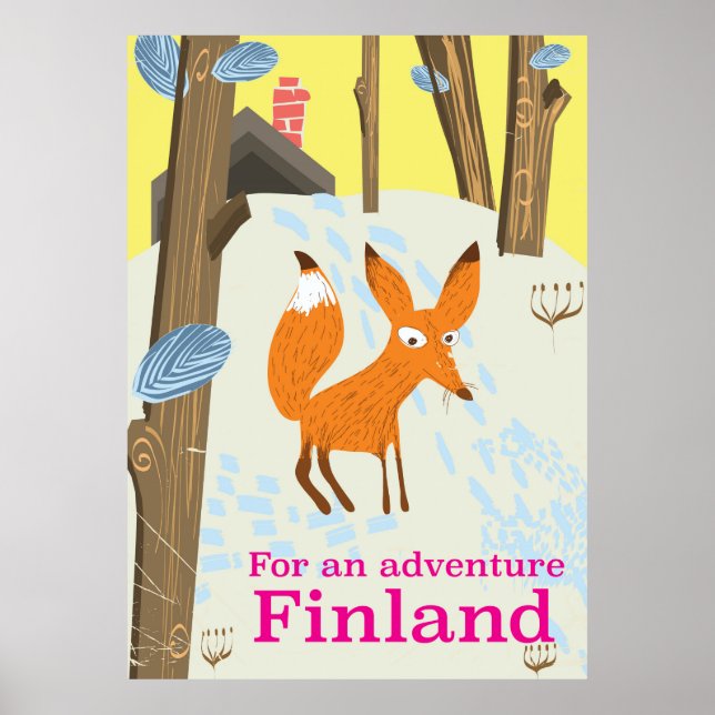Pour une affiche de voyage rétro Adventure Finland (Devant)