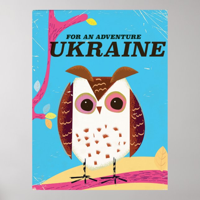 Pour une aventure affiche vintage de Ukraine Hibou (Devant)