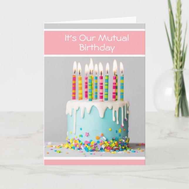 Pour une carte de voeux d'anniversaire mutuel (Devant)