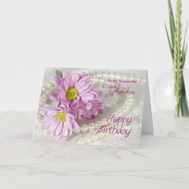 Pour une grand-mère, une carte d'anniversaire avec (Devant)