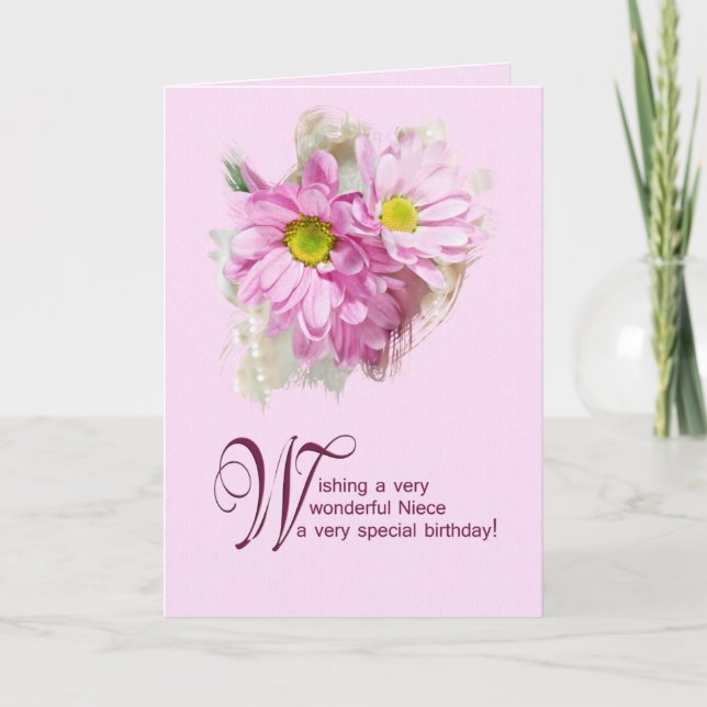 Pour une nièce, une carte d'anniversaire avec marg (Devant)