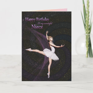 Pour une nièce, une carte d'anniversaire de baller