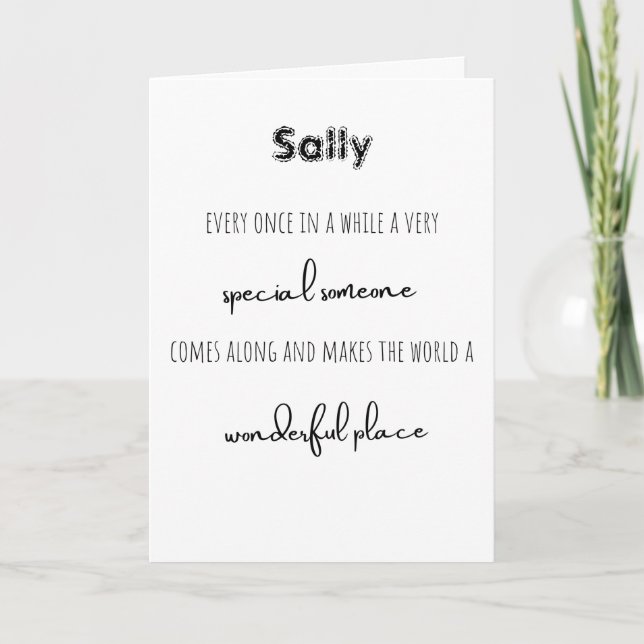 Pour Une Personne Spéciale Plié Merci Carte (Devant)