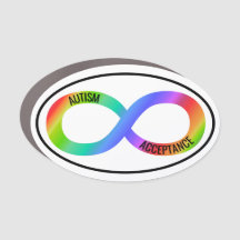 Autisme Acceptation Oval Car Magnet