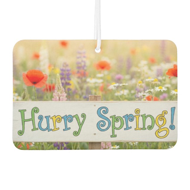 Pour Voiture Dépêche-toi, Printemps ! Rectangle Désodorisant po (Devant)