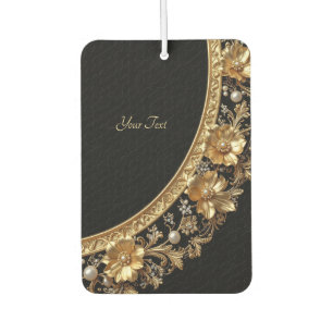 Pour Voiture Désodorisant Fleurs Ornementales Dorées