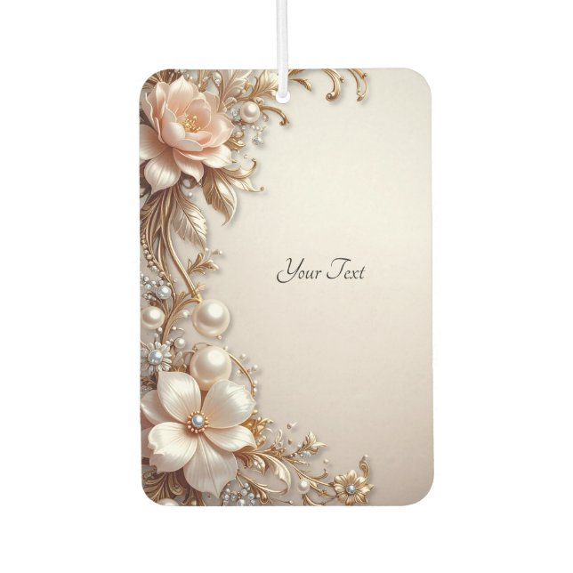 Pour Voiture Désodorisant Fleurs Rose Pâle et Blanches (Devant)