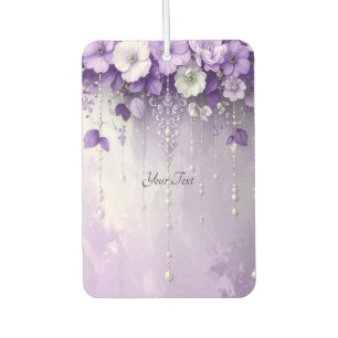 Pour Voiture Désodorisant Fleurs Violettes avec Perles Pendante