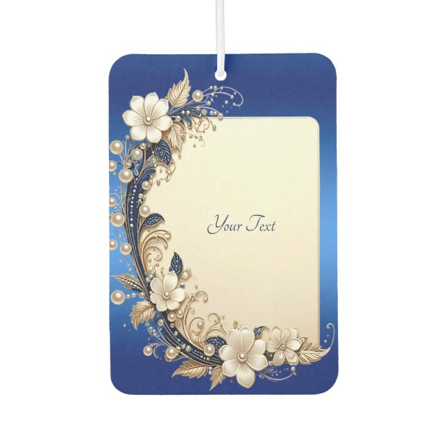 Pour Voiture Désodorisant floral bleu blanc (Devant)