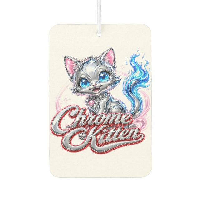 Pour Voiture Désodorisant "Sweetheart" Chat chromé (Devant)