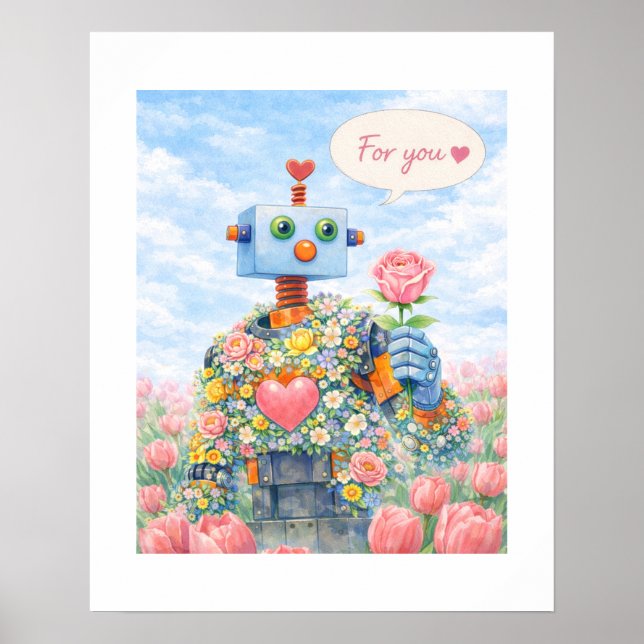 Pour Vous – Affiche Robot Floral (Devant)