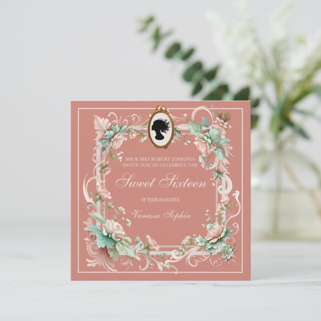 Pourcentage Regency Era Sweet sixteen Invitation (Debout devant)