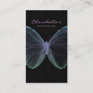 Pourpre bleu de papillon de spa de carte de visite