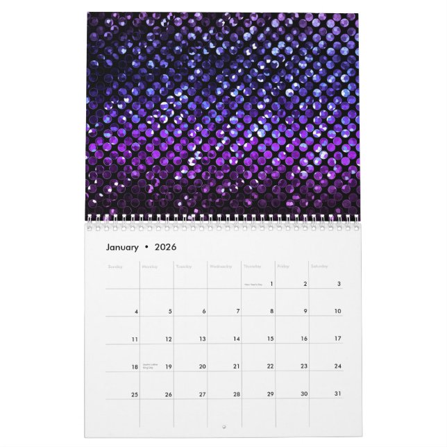 Pourpre Bling en cristal Strass du calendrier 2015 (Jan 2026)