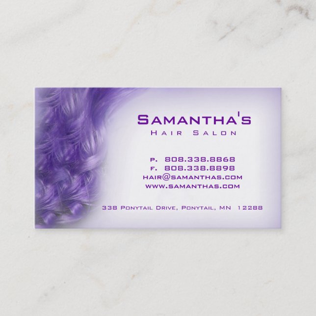 Pourpre de carte de rendez-vous de spa de salon de (Devant)