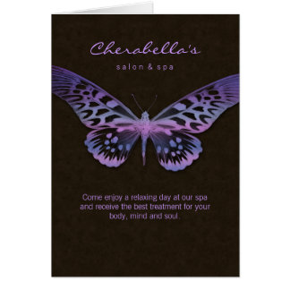 Pourpre de papillon de carte de voeux de brochure