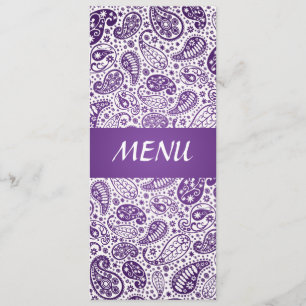 Pourpre élégant de motif de Paisley de menu de