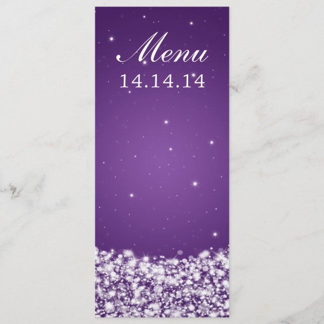 Pourpre élégant d'étincelle d'étoile de menu de (Devant)