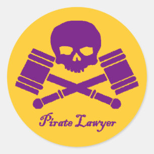 Pourpre et autocollant d'avocat de pirate d'or
