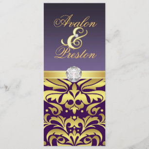 Pourpre et invitation de mariage damassé de