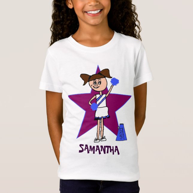 Pourpre et T-shirt de pom-pom girl personnalisé (Devant)