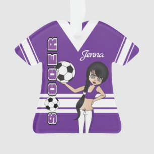 Pourpre mignon de la fille du football de la